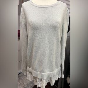 Cynthia Rowley Light Gray Crew Neck Sweater